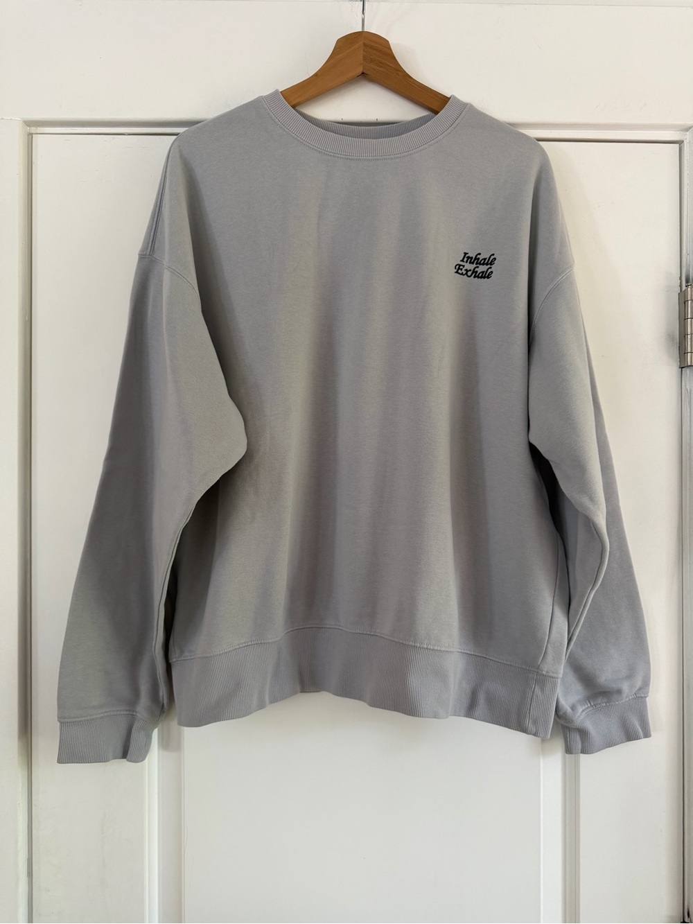 H&M Gray-blue Oversized Pullover Sweatshirt - M
